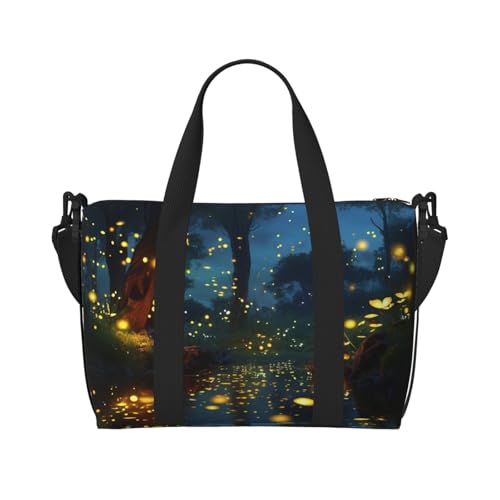 Sporttasche, klein, fünf niedliche Pinguine, Reisetasche mit Schuhfach, Tragetasche für Damen und Herren, Glühwürmchen, Einheitsgröße von HJKBCV