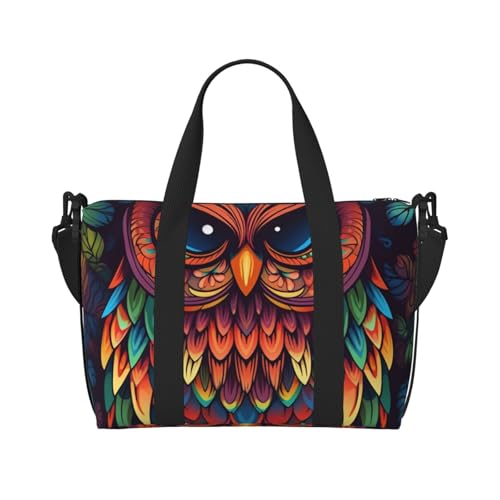 Sporttasche, kleine Farbe, Eulenmuster, Reisetasche mit Schuhfach, Tragetasche für Damen und Herren, Farbe: Eulenmuster, Einheitsgröße von HJKBCV