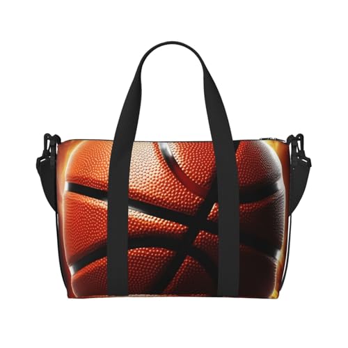 Sporttasche, kleine Milchkuh-Reisetasche, Übernachtungstasche mit Schuhfach, Handgepäcktasche für Damen und Herren, Basketball, Einheitsgröße von HJKBCV