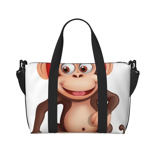 Sporttasche, kleine Milchkuh-Reisetasche, Übernachtungstasche mit Schuhfach, Handgepäcktasche für Damen und Herren, Frecher Affe, Einheitsgröße von HJKBCV