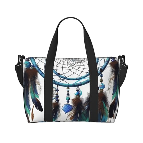 Sporttasche, kleine Milchkuh-Reisetasche, Übernachtungstasche mit Schuhfach, Handgepäcktasche für Damen und Herren, Native Dream Catcher, Einheitsgröße von HJKBCV