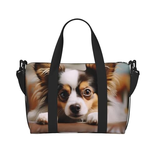 Turnbeutel, klein, Baseball auf Holz, Seesack, Übernachtungstasche mit Schuhfach, Handgepäcktasche für Damen und Herren, Papillon liegt auf dem Bauch, Einheitsgröße von HJKBCV