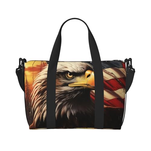 Turnbeutel, klein, Eichhörnchen, einfach liegend, Seesack mit Schuhfach, Tragetasche für Damen und Herren, Flagge und Adler, Einheitsgröße von HJKBCV