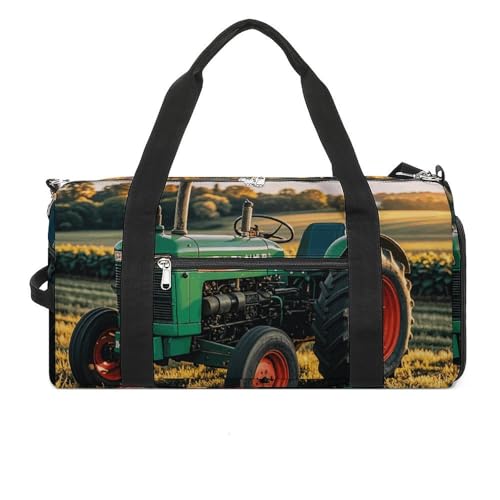 Turnbeutel, klein, Weihnachten, skurrile Zwerge, Seesack, Übernachtungstasche mit Schuhfach, Tragetasche für Damen und Herren, Bauernhoftraktor, Einheitsgröße, Art déco von HJKBCV