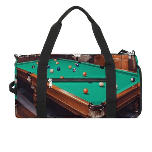 Turnbeutel, klein, Weihnachten, skurrile Zwerge, Seesack, Übernachtungstasche mit Schuhfach, Tragetasche für Damen und Herren, Billard, Einheitsgröße, Art déco von HJKBCV