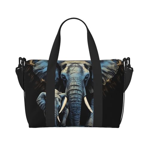 Turnbeutel, klein, violett, Morning Glory Seesack, Übernachtungstasche mit Schuhfach, Handgepäcktasche für Damen und Herren, Zwei Elefanten, Einheitsgröße von HJKBCV