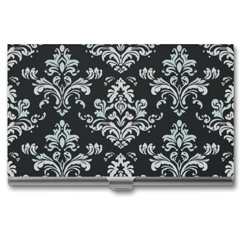 Visitenkartenetui aus Metall mit Damast-Muster, für Männer und Frauen, schlanke Tasche, Geldbörse, mehrere Brieftaschen, professioneller Kartenhalter für Namenskarte, Kreditkarte, Stil, Einheitsgröße, von HJKBCV