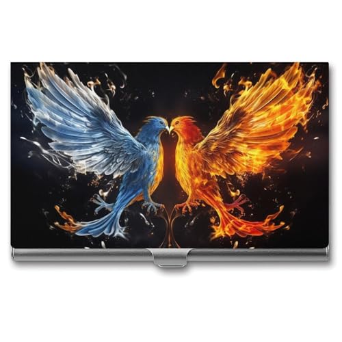 Visitenkartenetui aus Metall mit Vogelmotiv für Männer und Frauen, schlanke Tasche, Geldbörse, mehrere Brieftaschen, professioneller Kartenhalter für Namenskarte, Kreditkarte, Stil, Einheitsgröße, von HJKBCV