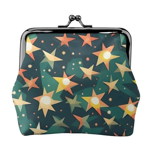 Atomic Stars Retro-Druck, kleine Geldbörsen für Damen, Münzgeldbörse für Damen, kleine Damen-Geldbörse, mit Reißverschluss und Kussverschluss, Schwarz, Einheitsgröße, Art Deco von HJLUUFT