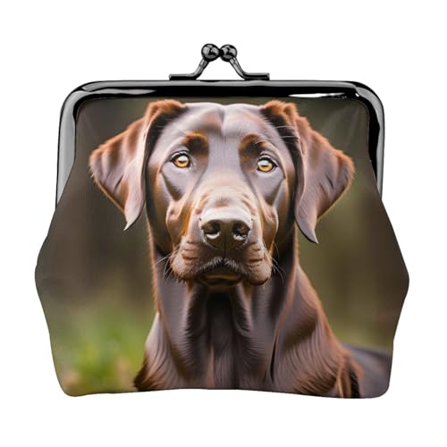 Braune Labrador Retriever kleine Geldbörsen für Damen, Münzgeldbörse für Damen, kleine Damen-Geldbörse, mit Reißverschluss und Kussschloss, Schwarz, Einheitsgröße, Art Deco von HJLUUFT