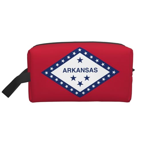 HJLUUFT Arkansas Kulturbeutel mit Staatsflaggen-Aufdruck für Männer und Frauen, Reisen, Kulturbeutel, Organizer für Erwachsene, Tür, Zimmer, Weiss/opulenter Garten, Einheitsgröße von HJLUUFT