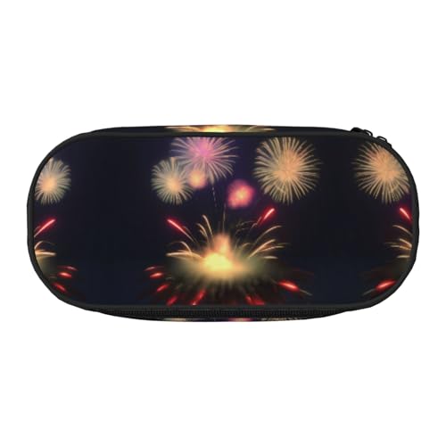 HJLUUFT Explosion Fireworks Make-up-Kosmetiktasche mit 3D-Druck, Kawaii-Bleistift-Box, Gadget-Organizer, Tasche mit Reißverschluss von HJLUUFT