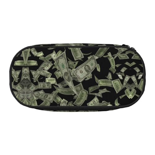 HJLUUFT Federmäppchen mit Dollarzeichen, Gelddruck, einfaches, stabiles multifunktionales Federmäppchen, Bürobedarf-Organizer von HJLUUFT