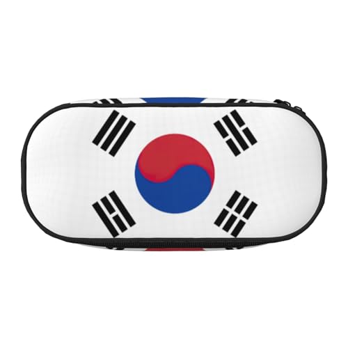 HJLUUFT Federmäppchen mit Flagge der Republik Korea, einfaches, stabiles multifunktionales Federmäppchen, Bürobedarf-Organizer von HJLUUFT