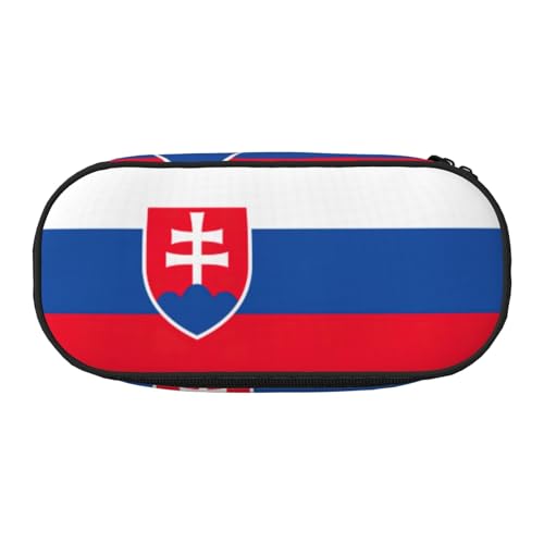 HJLUUFT Federmäppchen mit Flagge der Slowakei, einfaches, stabiles multifunktionales Federmäppchen, Bürobedarf-Organizer von HJLUUFT