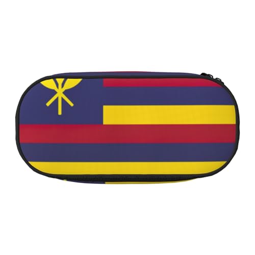 HJLUUFT Federmäppchen mit Flagge des Königreichs Hawaii, einfaches, stabiles multifunktionales Federmäppchen, Bürobedarf-Organizer von HJLUUFT