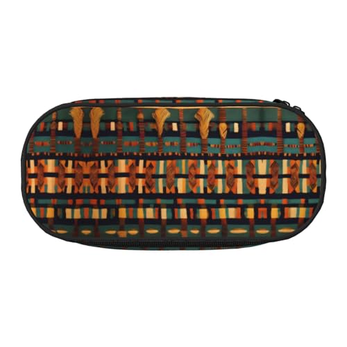 HJLUUFT Federmäppchen mit afrikanischem klassischem Webdruck, einfaches, stabiles multifunktionales Federmäppchen, Bürobedarf-Organizer von HJLUUFT