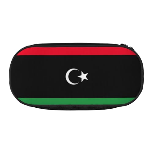 HJLUUFT Federmäppchen mit libyscher Flagge, einfaches, stabiles multifunktionales Federmäppchen, Bürobedarf-Organizer von HJLUUFT