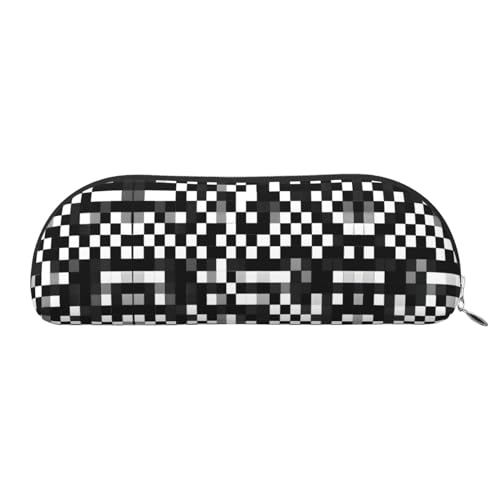 HJLUUFT Halbrunde Aufbewahrungstasche mit schwarz-weißem Formel, kariertes Muster, stilvolle Federmäppchen und leichte Make-up-Tasche, geeignet für Büro, Leben und Reisen, silber, Einheitsgröße, Kunst HJLUUFT Halbrunde Aufbewahrungstasche mit schwarz-weißem Formel, kariertes Muster, stilvolle Federmäppchen und leichte Make-up-Tasche, geeignet für Büro, Leben und Reisen, silber, Einheitsgröße, Kunst von HJLUUFT