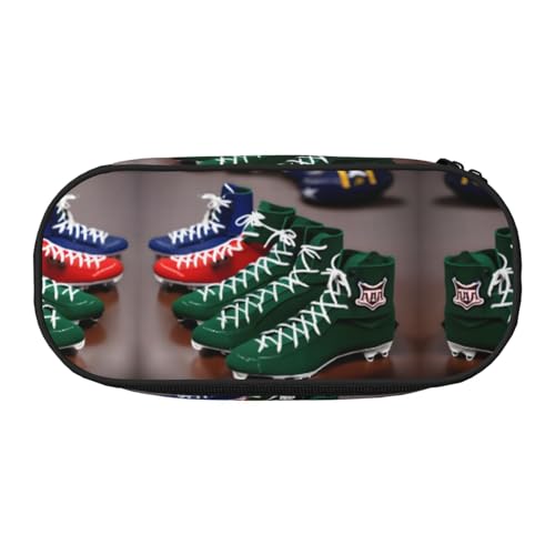 HJLUUFT Kosmetiktasche, Motiv: American Football, Schnürsenkel-Druck, Kawaii-Bleistiftbox, Gadget-Organizer, Tasche mit Reißverschluss von HJLUUFT