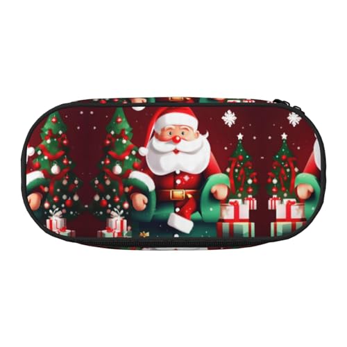 HJLUUFT Kosmetiktasche mit Aufdruck "Merry Christmas", Weihnachtsmann-Geschenk, Schreibwaren, Kawaii-Bleistift-Box, Gadget-Organizer-Tasche mit Reißverschluss von HJLUUFT