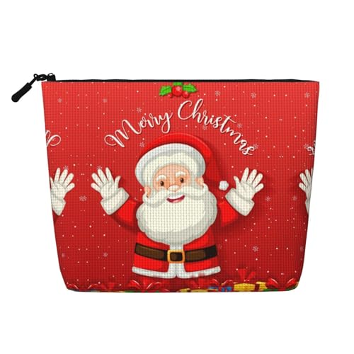 HJLUUFT Kosmetiktasche mit Aufdruck "Merry Christmas", große Kapazität, Make-up-Tasche, Kulturbeutel für Damen, Schwarz, Einheitsgröße von HJLUUFT