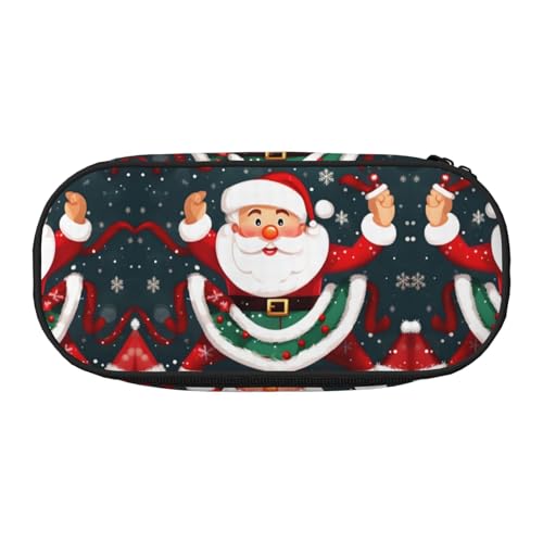 HJLUUFT Kosmetiktasche mit Weihnachtsmann-Aufdruck, Kawaii-Bleistiftbox, Gadget-Organizer, Tasche mit Reißverschluss von HJLUUFT