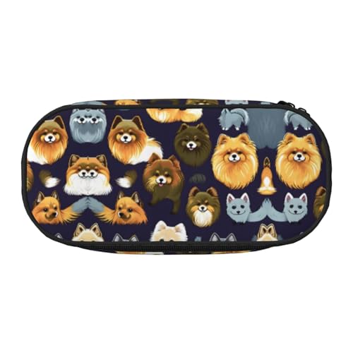 HJLUUFT Kosmetiktasche mit vielen Zwergspitzen, für Schreibwaren, Kawaii-Bleistiftbox, Gadget-Organizer, Tasche mit Reißverschluss, Schwarz, Einheitsgröße, Niedlich von HJLUUFT