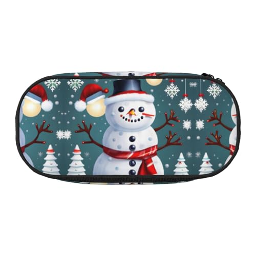 HJLUUFT Kosmetiktasche mit weihnachtlichem Schneemann-Aufdruck, Kawaii-Bleistiftbox, Gadget-Organizer, Tasche mit Reißverschluss von HJLUUFT