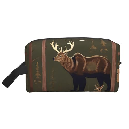 HJLUUFT Kulturbeutel mit Bären-Hirsch-Aufdruck, für Männer und Frauen, Reise-Kulturbeutel, Organizer für Erwachsene, Tür, Zimmer, Weiss/opulenter Garten, Einheitsgröße HJLUUFT Kulturbeutel mit Bären-Hirsch-Aufdruck, für Männer und Frauen, Reise-Kulturbeutel, Organizer für Erwachsene, Tür, Zimmer, Weiss/opulenter Garten, Einheitsgröße von HJLUUFT