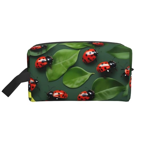 HJLUUFT Kulturbeutel mit Blätter- und Marienkäfer-Aufdruck für Männer und Frauen, Reise-Kulturbeutel, Organizer für Erwachsene, Tür, Zimmer, Weiss/opulenter Garten, Einheitsgröße HJLUUFT Kulturbeutel mit Blätter- und Marienkäfer-Aufdruck für Männer und Frauen, Reise-Kulturbeutel, Organizer für Erwachsene, Tür, Zimmer, Weiss/opulenter Garten, Einheitsgröße von HJLUUFT