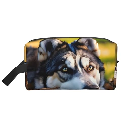 HJLUUFT Kulturbeutel mit Husky-Hunde-Muster, für Männer und Frauen, Reise-Kulturbeutel, Organizer für Erwachsene, Tür, Zimmer, Weiss/opulenter Garten, Einheitsgröße HJLUUFT Kulturbeutel mit Husky-Hunde-Muster, für Männer und Frauen, Reise-Kulturbeutel, Organizer für Erwachsene, Tür, Zimmer, Weiss/opulenter Garten, Einheitsgröße von HJLUUFT