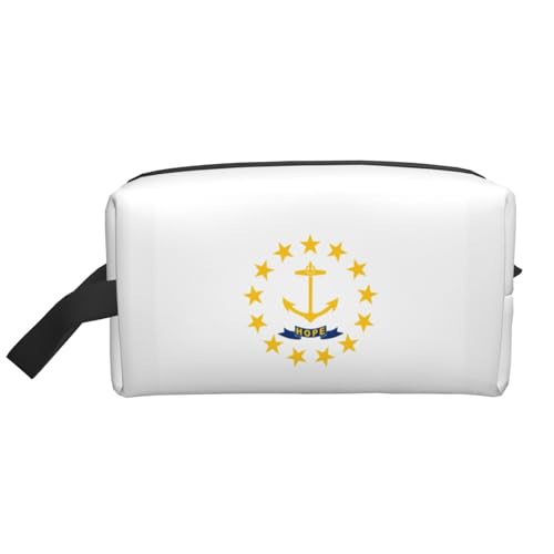 HJLUUFT Kulturbeutel mit Rhode Island Staatsflaggen-Aufdruck für Männer und Frauen, Reise-Kulturbeutel, Organizer für Erwachsene, Tür und Zimmer, Weiss/opulenter Garten, Einheitsgröße von HJLUUFT