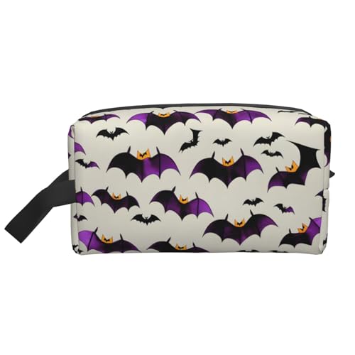 HJLUUFT Kulturbeutel mit fliegendem Fledermaus-Aufdruck für Männer und Frauen, Reise-Kulturbeutel, Organizer für Erwachsene, Tür, Zimmer, Essentials, Weiss/opulenter Garten, Einheitsgröße von HJLUUFT