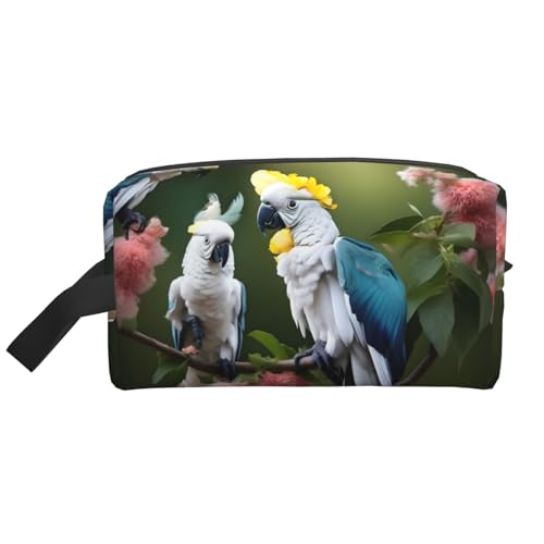 HJLUUFT Kulturbeutel mit schönem Kakadu-Vogel-Blumendruck, für Männer und Frauen, Reise-Kulturbeutel, Organizer für Erwachsene, Tür, Zimmer, Weiss/opulenter Garten, Einheitsgröße HJLUUFT Kulturbeutel mit schönem Kakadu-Vogel-Blumendruck, für Männer und Frauen, Reise-Kulturbeutel, Organizer für Erwachsene, Tür, Zimmer, Weiss/opulenter Garten, Einheitsgröße von HJLUUFT