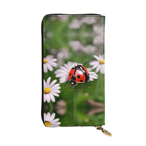 HJLUUFT Ladybug Daisy Damen-Geldbörse, stilvolle Damengeldbörse – Kunstleder, Metall-Reißverschluss, schlank und kompakt, Clutch-Geldbörse für Damen, Schwarz, Einheitsgröße, Classic von HJLUUFT