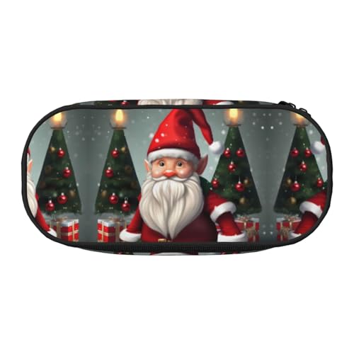 HJLUUFT Make-up-/Kosmetiktasche mit traditionellem Weihnachts-Zwerg-Druck, Schreibwaren, Kawaii-Bleistift-Box, Gadget-Organizer, Tasche mit Reißverschluss von HJLUUFT