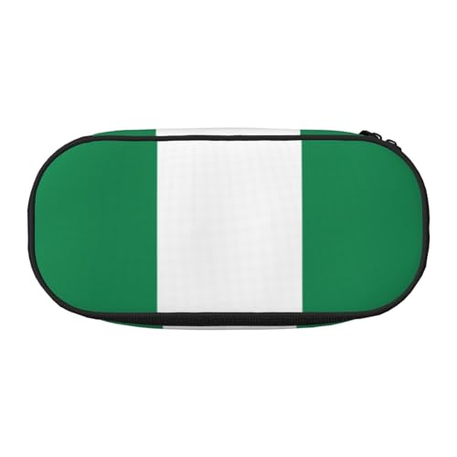 HJLUUFT Make-up-Kosmetiktasche, Motiv: Flagge von Nigeria, Kawaii-Bleistift-Box, Gadget-Organizer, Tasche mit Reißverschluss von HJLUUFT