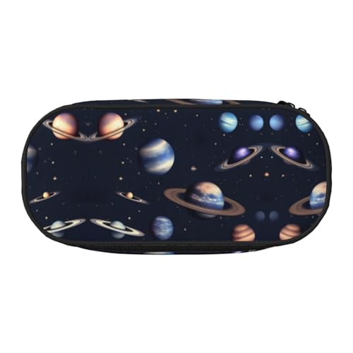 HJLUUFT Make-up-Kosmetiktasche, Motiv: Planet Stars und galaktisches System, Schreibwaren, Kawaii-Bleistift-Box, Gadget-Organizer, Tasche mit Reißverschluss von HJLUUFT