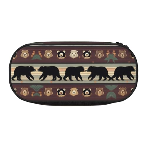HJLUUFT Make-up-Kosmetiktasche mit Bären-Aufdruck, Kawaii-Bleistift-Box, Gadget-Organizer, Tasche mit Reißverschluss von HJLUUFT