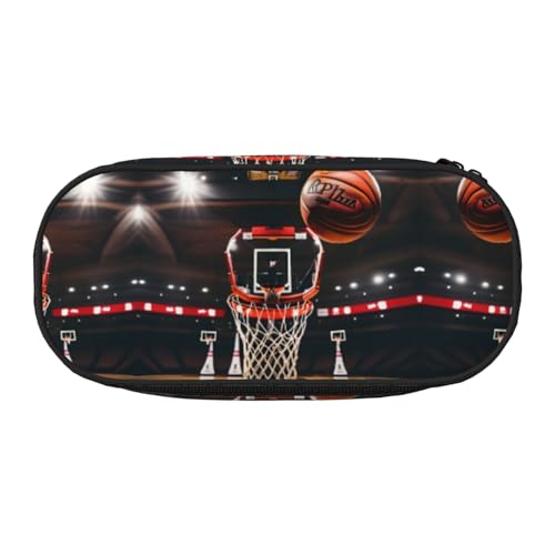 HJLUUFT Make-up-Kosmetiktasche mit Basketball-Aufdruck, Kawaii-Bleistift-Box, Gadget-Organizer-Tasche mit Reißverschluss von HJLUUFT