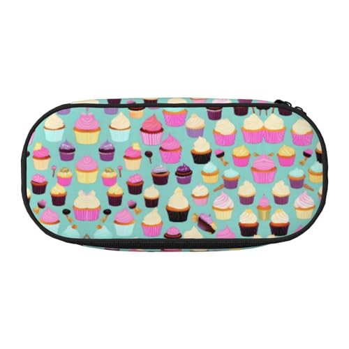 HJLUUFT Make-up-Kosmetiktasche mit Cupcake-Motiv, Kawaii-Bleistift-Box, Gadget-Organizer-Tasche mit Reißverschluss von HJLUUFT