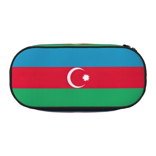 HJLUUFT Make-up-Kosmetiktasche mit Flagge von Aserbaidschan, Kawaii-Bleistift-Box, Gadget-Organizer, Tasche mit Reißverschluss von HJLUUFT