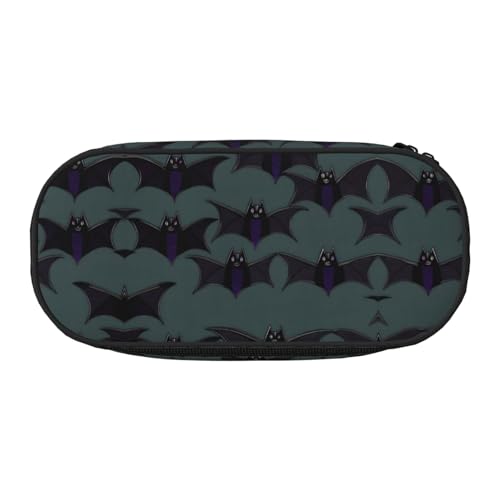HJLUUFT Make-up-Kosmetiktasche mit Fledermausmuster, Kawaii-Bleistift-Box, Gadget-Organizer, Tasche mit Reißverschluss von HJLUUFT