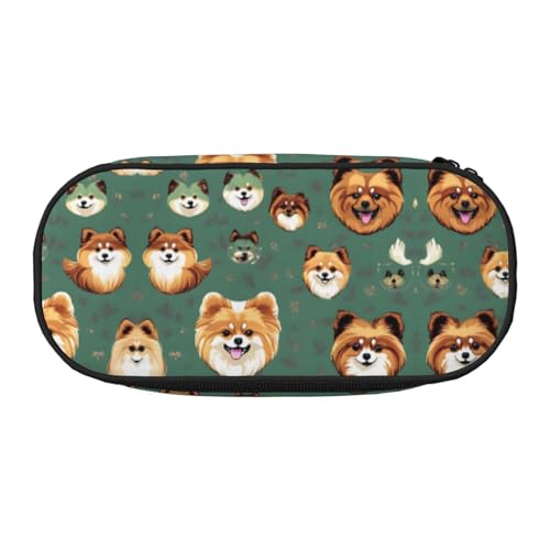 HJLUUFT Make-up-Kosmetiktasche mit Zwergspitzmuster, Kawaii-Bleistift-Box, Gadget-Organizer, Tasche mit Reißverschluss von HJLUUFT