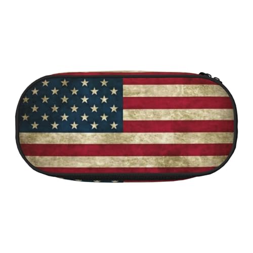 HJLUUFT Make-up-Kosmetiktasche mit amerikanischer Flagge, Kawaii-Bleistift-Box, Gadget-Organizer, Tasche mit Reißverschluss von HJLUUFT