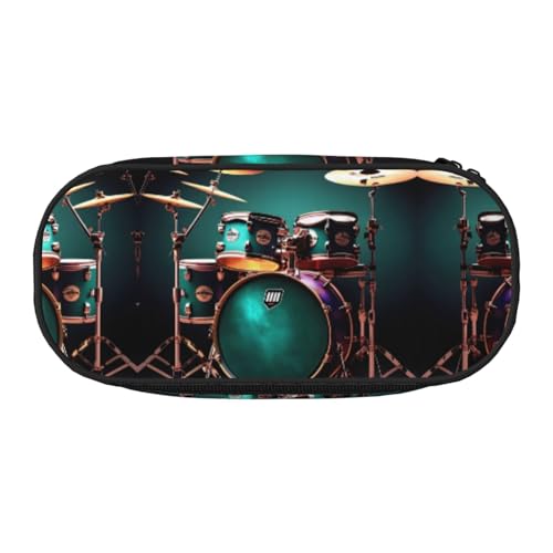 HJLUUFT Make-up-Kosmetiktasche mit coolem Schlagzeug-Design, Kawaii-Bleistift-Box, Gadget-Organizer-Tasche mit Reißverschluss von HJLUUFT
