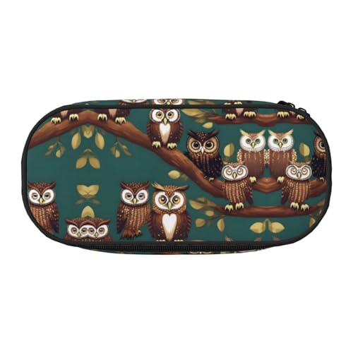 HJLUUFT Make-up-Kosmetiktasche mit magischem Eulen-Aufdruck, Kawaii-Bleistift-Box, Gadget-Organizer-Tasche mit Reißverschluss von HJLUUFT