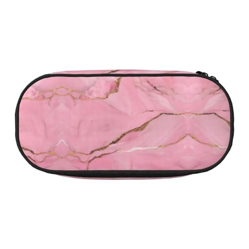 HJLUUFT Make-up-Kosmetiktasche mit rosa Marmor-Textur, Schreibwaren, Kawaii-Bleistift-Box, Gadget-Organizer-Tasche mit Reißverschluss von HJLUUFT