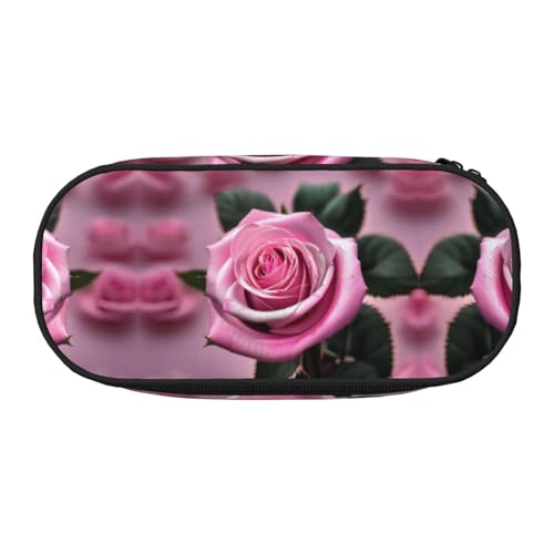 HJLUUFT Make-up-Kosmetiktasche mit rosa und rosafarbenem Aufdruck, Kawaii-Bleistift-Box, Gadget-Organizer-Tasche mit Reißverschluss von HJLUUFT